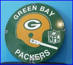 Vintage Green Bay Packers Porcelain NFL Football Sports Stadium Service Sign