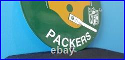Vintage Green Bay Packers Porcelain NFL Football Sports Stadium Service Sign