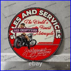 Vintage Harley Davidson Gasoline Porcelain Sign Gas Oil Petroleum Motor Pump 2
