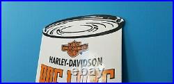 Vintage Harley Davidson Motorcycle Porcelain Gas Service Dealership Quart Sign