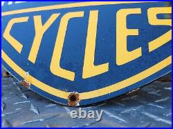 Vintage Harley Davidson Porcelain Sign Gas Motorcycle Service Sales Bike Dealer