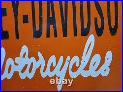 Vintage Harley Davidson Porcelain Sign Motorcycle Dealer Garage Service Gas Oil