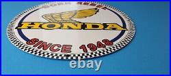 Vintage Honda Automobiles Dealer Porcelain Gas Motorcycles Service Sales Sign