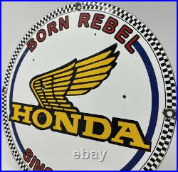 Vintage Honda Motorcycles Porcelain Sign Harley Davidson Indian