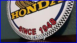 Vintage Honda Porcelain Gas Auto Dealer Motorcycle Service Station Sales Sign