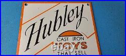 Vintage Hubley Cast Iron Toys Sign Porcelain Advertisement Gas Oil Pump Sign