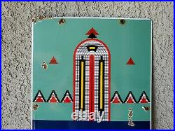 Vintage Indian Gasoline porcelain gas pump plate advertising sign