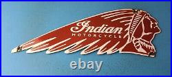 Vintage Indian Motorcycles Brand Porcelain Chief Head Display Gas Pump Sign