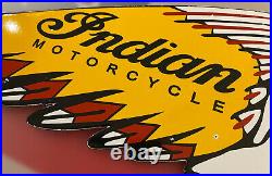 Vintage Indian Motorcycles Porcelain Sign Dealership Gas Oil Harley 1901 Rare