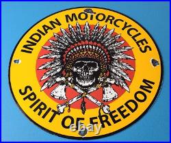 Vintage Indian Motorcycles Sign Gas Pump Service Station Porcelain Sign