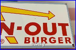 Vintage Innout Burger Porcelain Sign Fast Food Gas Station Pepsi Dew Mcdonalds