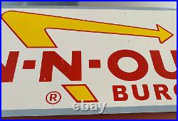 Vintage Innout Burger Porcelain Sign Fast Food Gas Station Pepsi Dew Mcdonalds