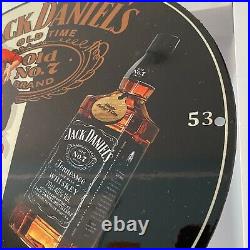 Vintage Jack Daniel's Porcelain Sign Gas Oil Whiskey Liquor Enamel Pump Plate