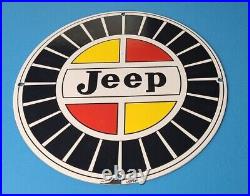 Vintage Jeep Porcelain Gas Auto Truck Service Vehicles Sales Dealer Service Sign