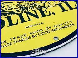Vintage John Deere Farming Equipment Advertising Porcelain 12 Gas & Oil Sign