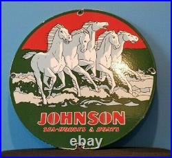 Vintage Johnson Seahorse Porcelain Outboard Motors Gasoline Motor Boats Sign