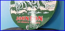 Vintage Johnson Seahorse Porcelain Outboard Motors Gasoline Motor Boats Sign