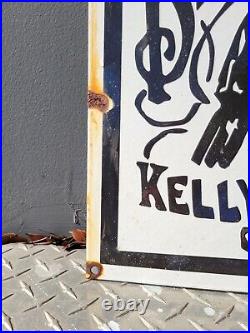 Vintage Kelly Axe Porcelain Sign Gas Black Raven Knife American Signage Oil Bird