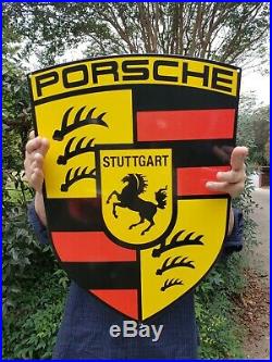 Vintage Large 24 Porsche Porcelain Dealership Sign Stuttgart Germany