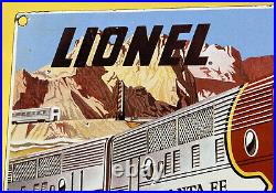 Vintage Lionel Electric Trains Porcelain Sign Metal Gas Oil Steel U. S. A. Station