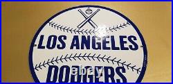 Vintage Los Angeles Dodgers Porcelain Major League Baseball Stadium Field Sign