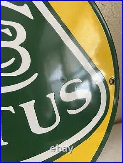 Vintage Lotus Cars Porcelain Dealership Sign Service Station Gasoline Oil Emira