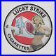 Vintage Lucky Strike 1935 Oil Porcelain Gas Pump Sign
