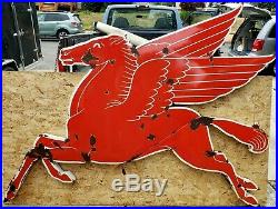 Vintage MOBIL Gas Flying Red PEGASUS Horse Sign ORIGINAL Porcelain Cookie Cutter