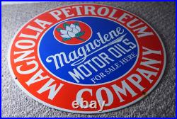 Vintage Magnolia Porcelain Gas Oil Service Station Engine Motor Magnolene Rare