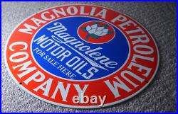 Vintage Magnolia Porcelain Gas Oil Service Station Engine Motor Magnolene Rare