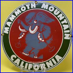 Vintage Mammoth Mountain California Ski Lodge Porcelain Sign Cabin Gas Oil