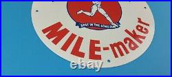 Vintage Marathon Gasoline Porcelain Metal Service Gas Motor Oil Pump Plate Sign