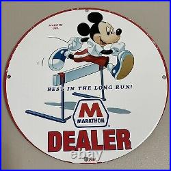 Vintage Marathon Petroleum Porcelain Sign Gas Motor Oil Lube Dealer Pump Plate