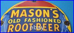 Vintage Mason's Porcelain Old Fashioned Root Beer Diner Restaurant Soda Sign