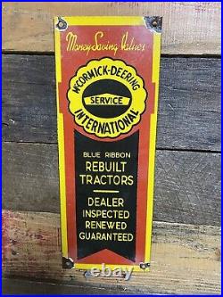Vintage Mccormick Deering Porcelain Sign Gas & Oil Farming Machinery Tractors