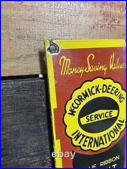 Vintage Mccormick Deering Porcelain Sign Gas & Oil Farming Machinery Tractors
