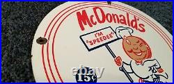 Vintage Mcdonalds Porcelain Restaurant Burgers Shakes Drive Thru Service Sign