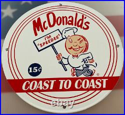 Vintage Mcdonalds Porcelain Sign Fast Food Gas Station Pepsi Dew Innout Burger