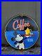 Vintage Mickey Mouse Porcelain Sign 1940 Old Walt Disney Coffee Beverage Gas Oil
