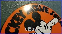 Vintage Mickey Mouse Porcelain Walt Disney Baseball Converse Dealer Sales Sign