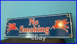 Vintage Mobil Gasoline No Smoking Porcelain Pegasus Service Station Pump Sign
