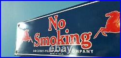 Vintage Mobil Gasoline No Smoking Porcelain Pegasus Service Station Pump Sign