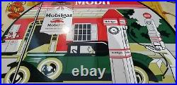 Vintage Mobil Mobilgas Porcelain Gargoyle Gas Oil Filling Station Service Sign