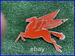 Vintage Mobil Pegasus Porcelain Sign Oil Gas Advertising Figural Flying Horse