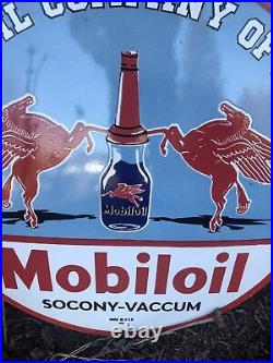 Vintage Mobil oil Pegasus? Dealer porcelain sign large Pegasus