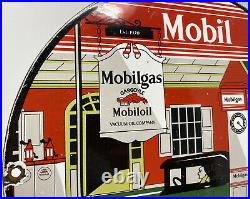 Vintage Mobilgas Porcelain Sign Steel Gas Oil Garage Pump Plate Service Station