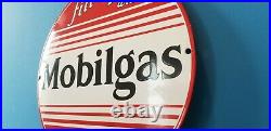 Vintage Mobilgas Porcelain Vacuum Oil Co Gas Service Station Pump Plate Sign