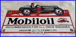 Vintage Mobiloil Porcelain Sign, Gas Station, Pump Plate, Mobil Pegasus, Oil