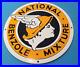 Vintage National Benzole Mixture Gasoline Porcelain Gas Oil Service Pump Sign