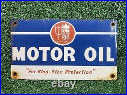 Vintage Neptune Motor Oil Porcelain Sign Gas Automobile Parts Advertising Man